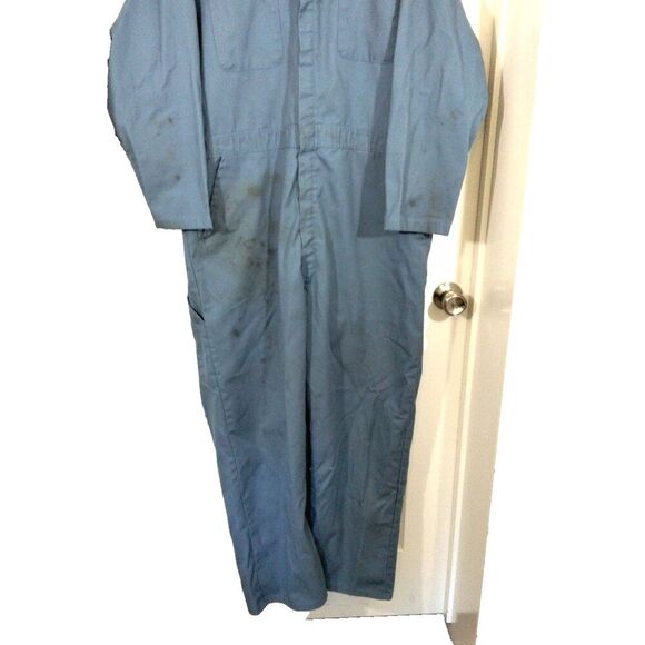 Red Kap Coveralls Durable Pockets Zipper Men's size 50 Reg Mechanic Vintage Blue - Picture 4 of 5